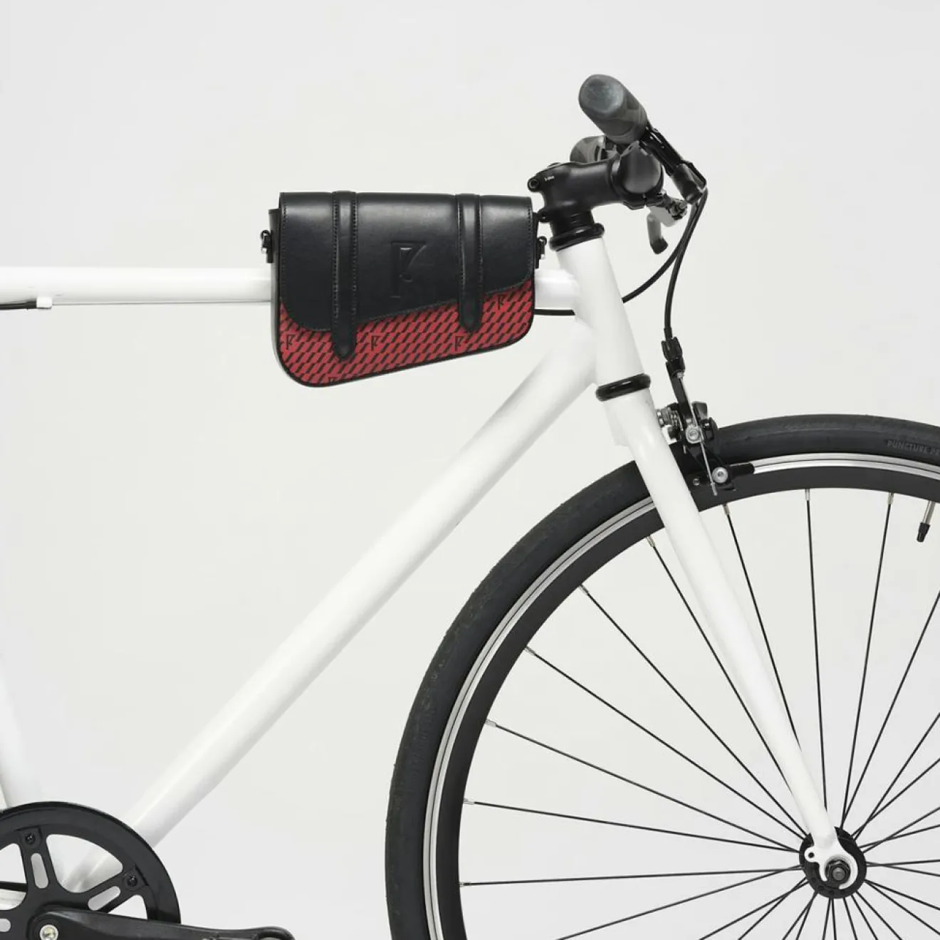 Femme Maison Faret Petit Sac en Toile enduite & Cuir Bordeaux rouge/noir - 14x19x4.5 cm