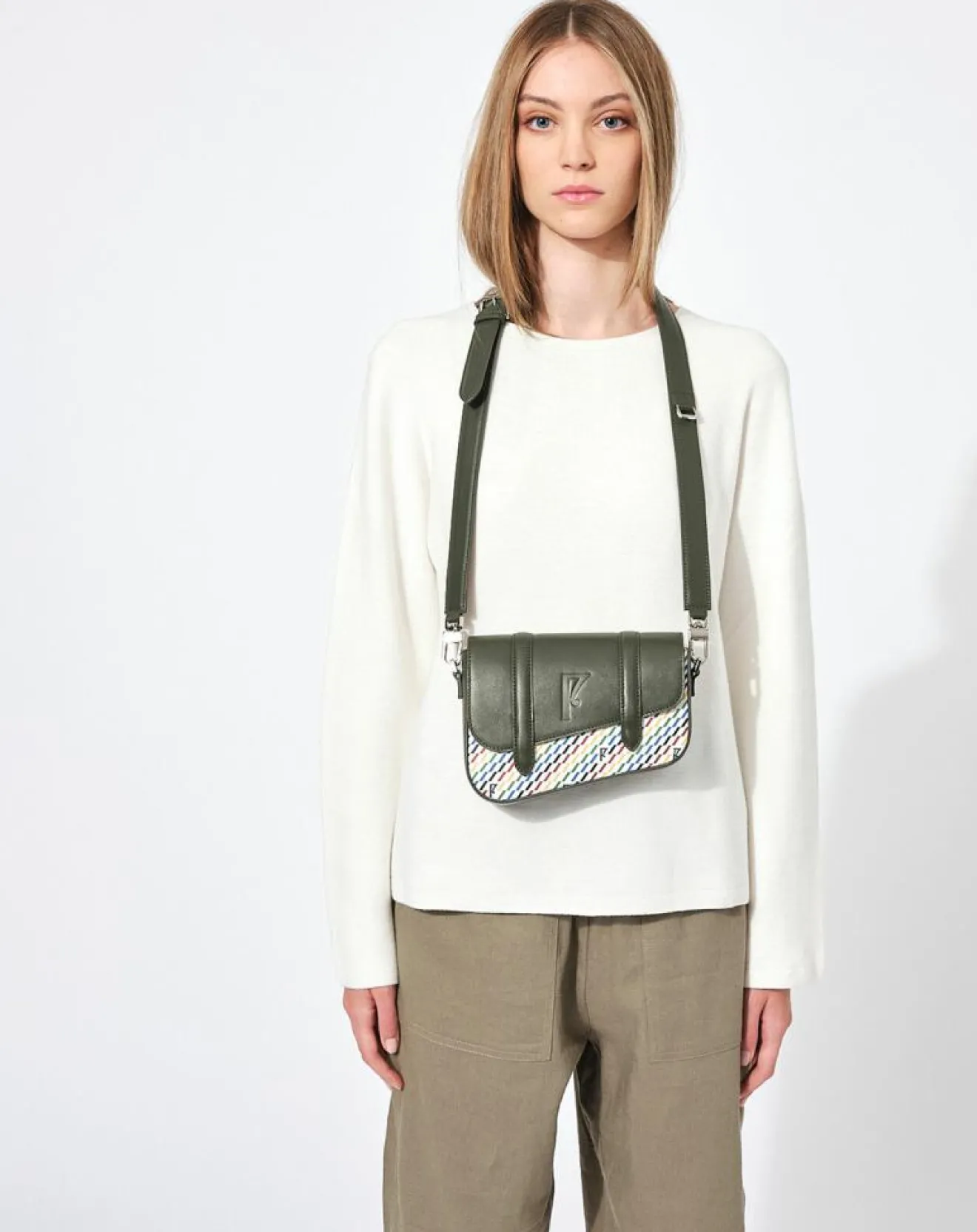 Femme Maison Faret Petit Sac en Toile enduite & Cuir Bordeaux noir/multicolore - 14x19x4.5 cm