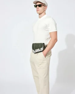 Femme Maison Faret Petit Sac en Toile enduite & Cuir Bordeaux noir/multicolore - 14x19x4.5 cm