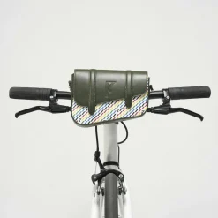 Femme Maison Faret Petit Sac en Toile enduite & Cuir Bordeaux noir/multicolore - 14x19x4.5 cm