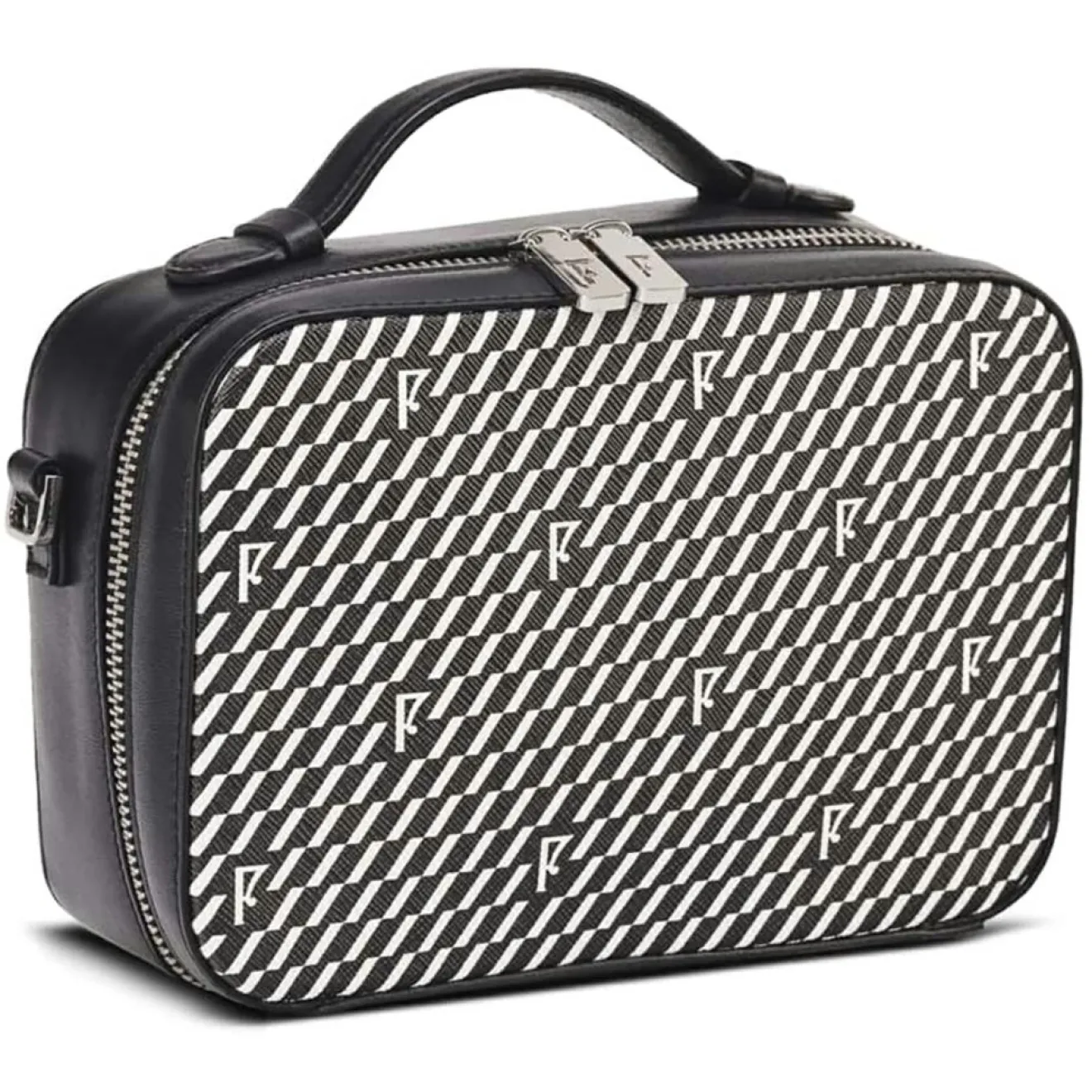 Discount Maison Faret Petit Sac en Toile enduite Pyla noir/blanc - 13x19x6.5 cm