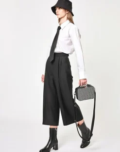 Discount Maison Faret Petit Sac en Toile enduite Pyla noir/blanc - 13x19x6.5 cm