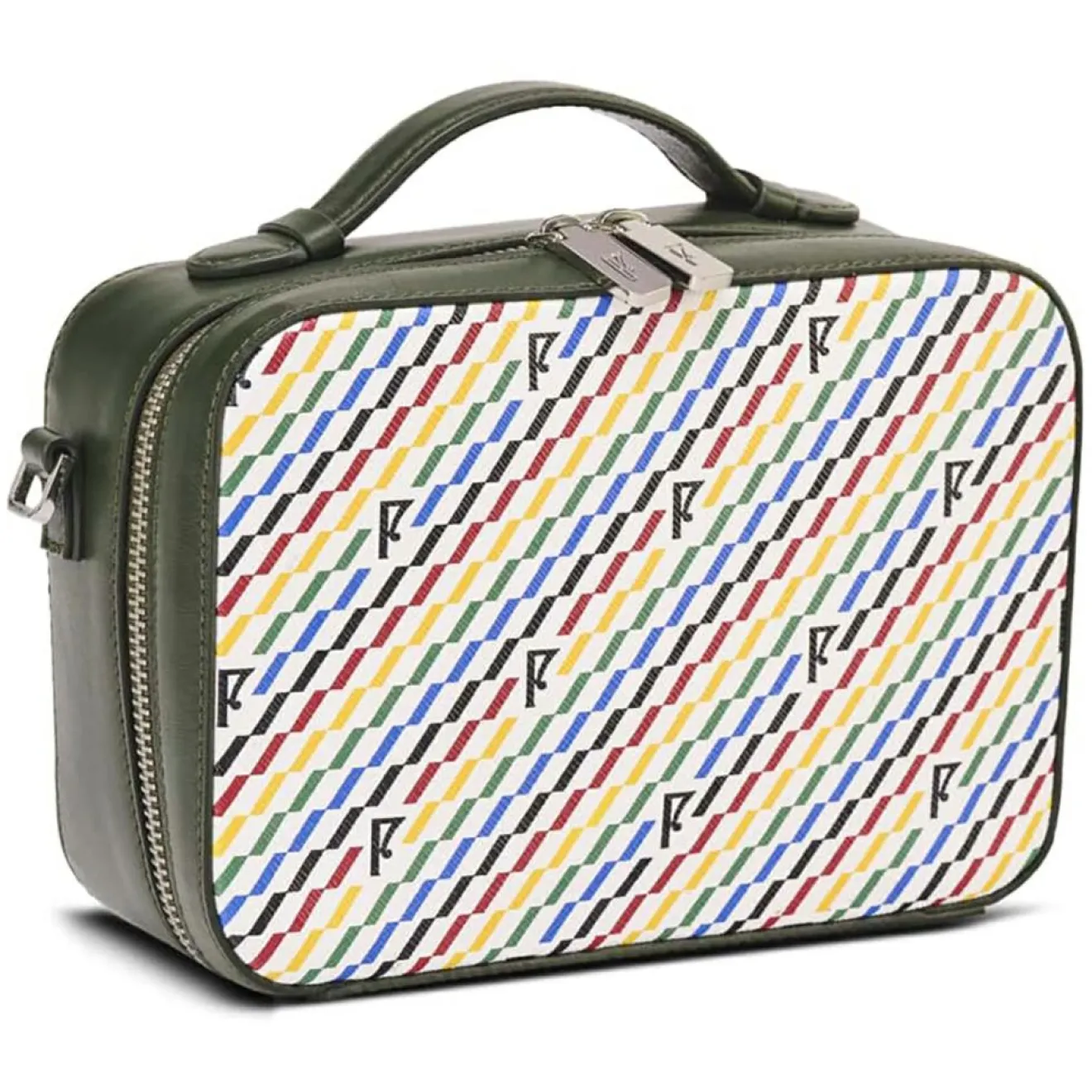 Femme Maison Faret Petit Sac en Toile enduite Pyla vert/multicolore - 13x19x6.5 cm