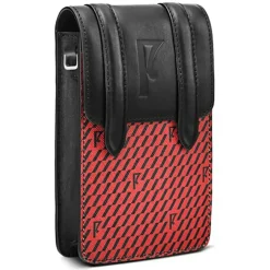 Sale Maison Faret Petit Sac en Toile enduite & Cuir Arguin rouge/noir - 18x11.5x3 cm