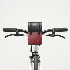 Sale Maison Faret Petit Sac en Toile enduite & Cuir Arguin rouge/noir - 18x11.5x3 cm