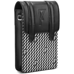 Clearance Maison Faret Petit Sac en Toile enduite & Cuir Arguin noir/blanc - 18x11.5x3 cm