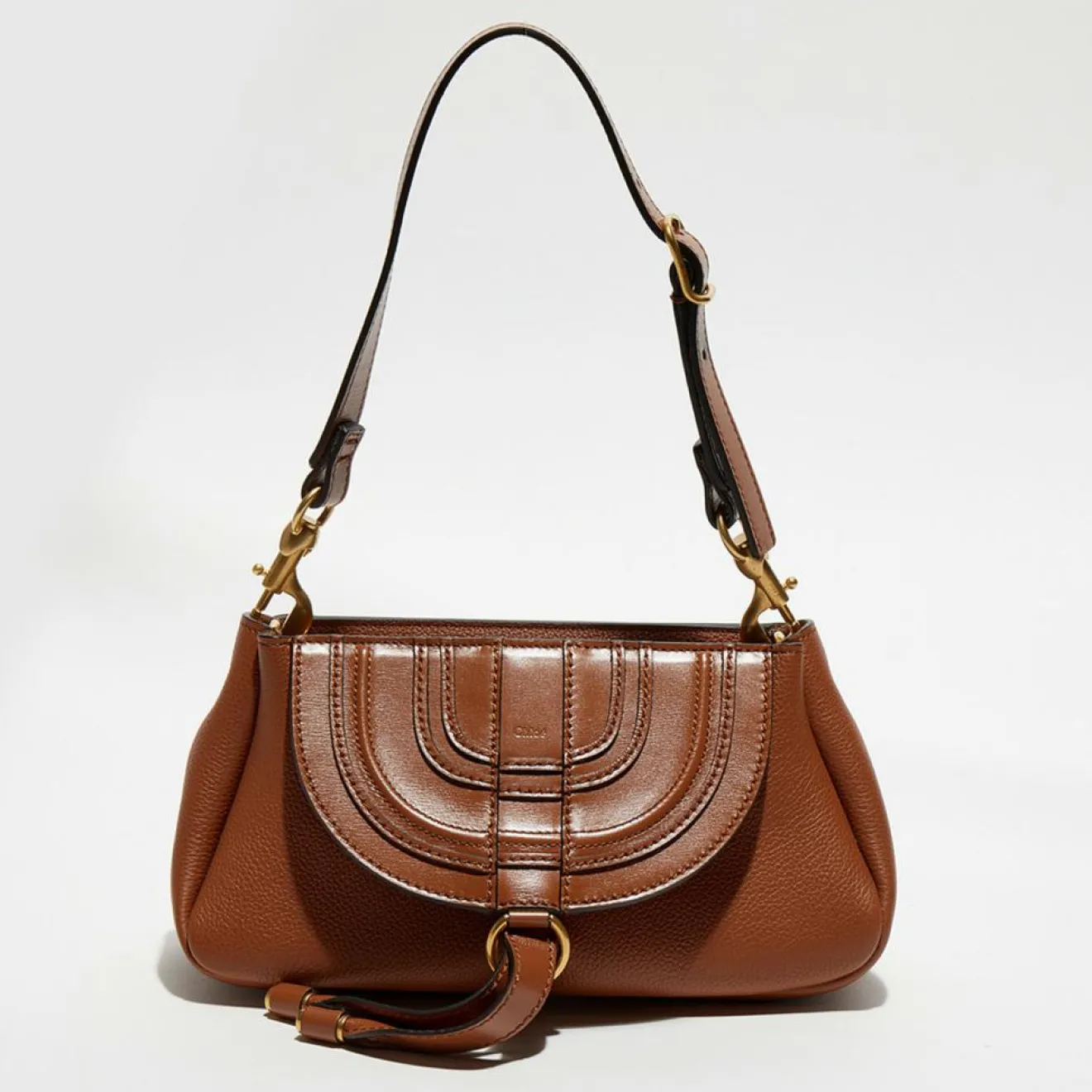 New Chloé Petit sac porté épaule en Cuir Marcie marron - 20x20x9 cm