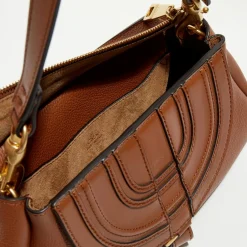 New Chloé Petit sac porté épaule en Cuir Marcie marron - 20x20x9 cm