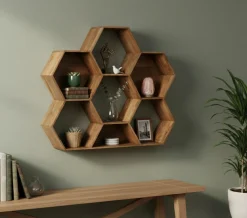 Bois & Chiffons Petite étagère hexagonale Mango M&M offre Marron - 130x30x113 cm