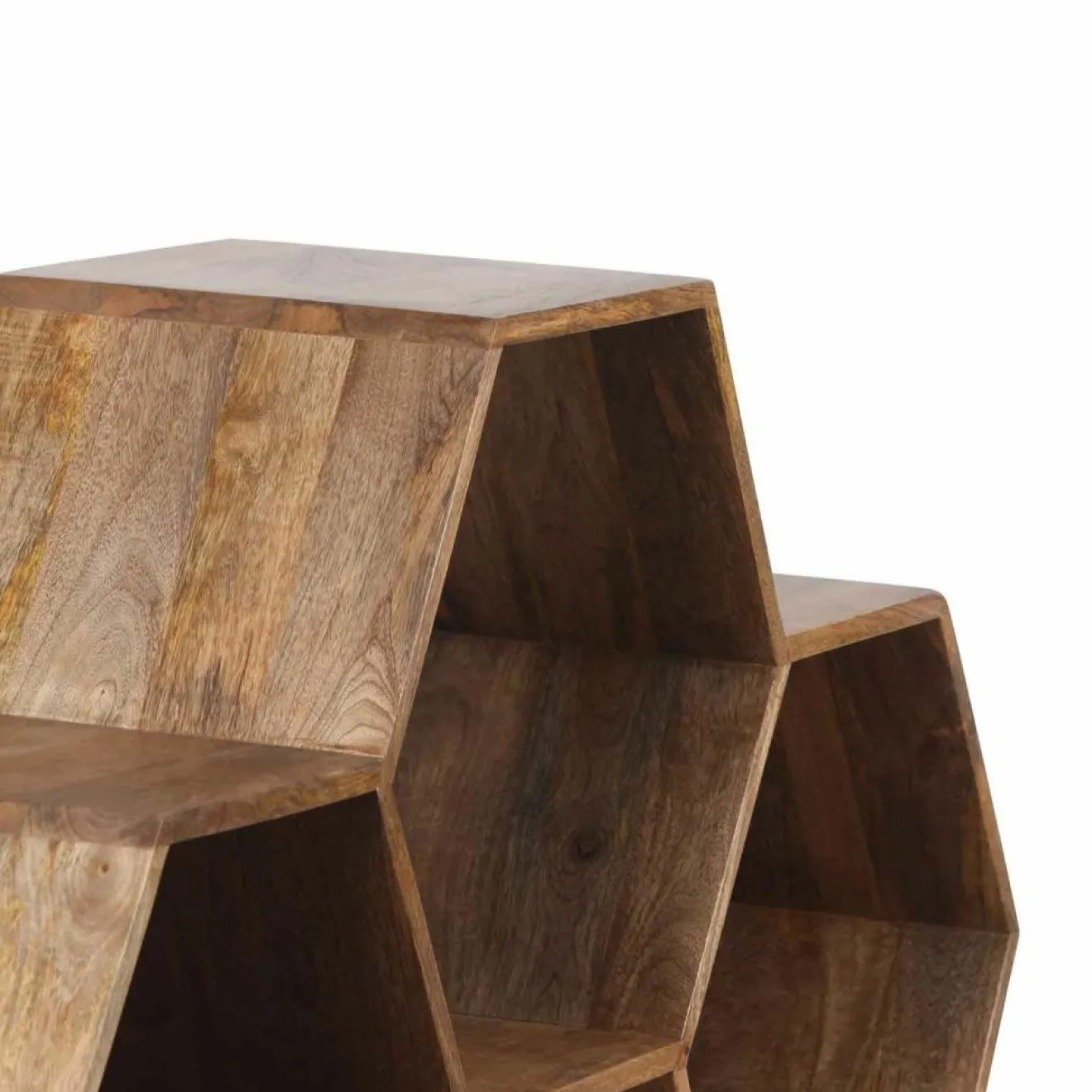 Bois & Chiffons Petite étagère hexagonale Mango M&M offre Marron - 130x30x113 cm