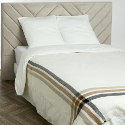 Haomy Plaid 100% Lin Paros tabac - 135x190 cm