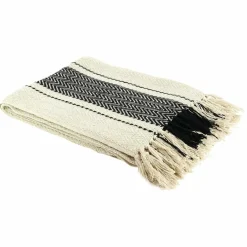 Hot Home Deco Factory Plaid berbère à rayure écru/noir - 150x120 cm