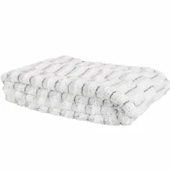 Home Deco Factory Plaid carreaux imitation fourrure XXL gris clair - 140x204 cm