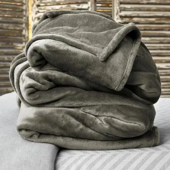 Hot De Witte Lietaer Plaid Cosy taupe foncé - 150x200 cm