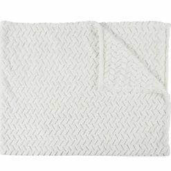 Home Deco Factory Plaid effet chevron blanc - 120x150 cm