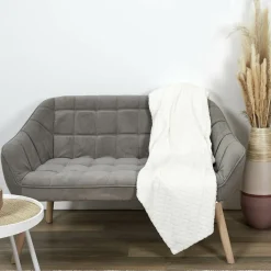 Discount Home Deco Factory Plaid embossé beige - 140x200 cm