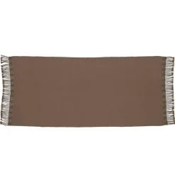 Bed and Philosophy Plaid en coton & laine et détails macramé marron 90x200cm