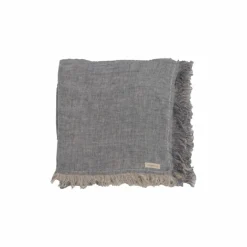 New Bed and Philosophy Plaid en double gaze de lin bleu 140x230cm