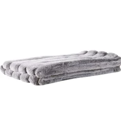 Home Deco Factory Plaid en fausse fourrure gris - 120x150 cm