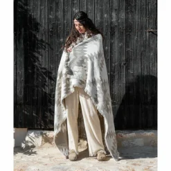 Clearance Bed and Philosophy Plaid en laine motif kilim beige 140x200 cm