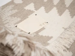 Clearance Bed and Philosophy Plaid en laine motif kilim beige 140x200 cm