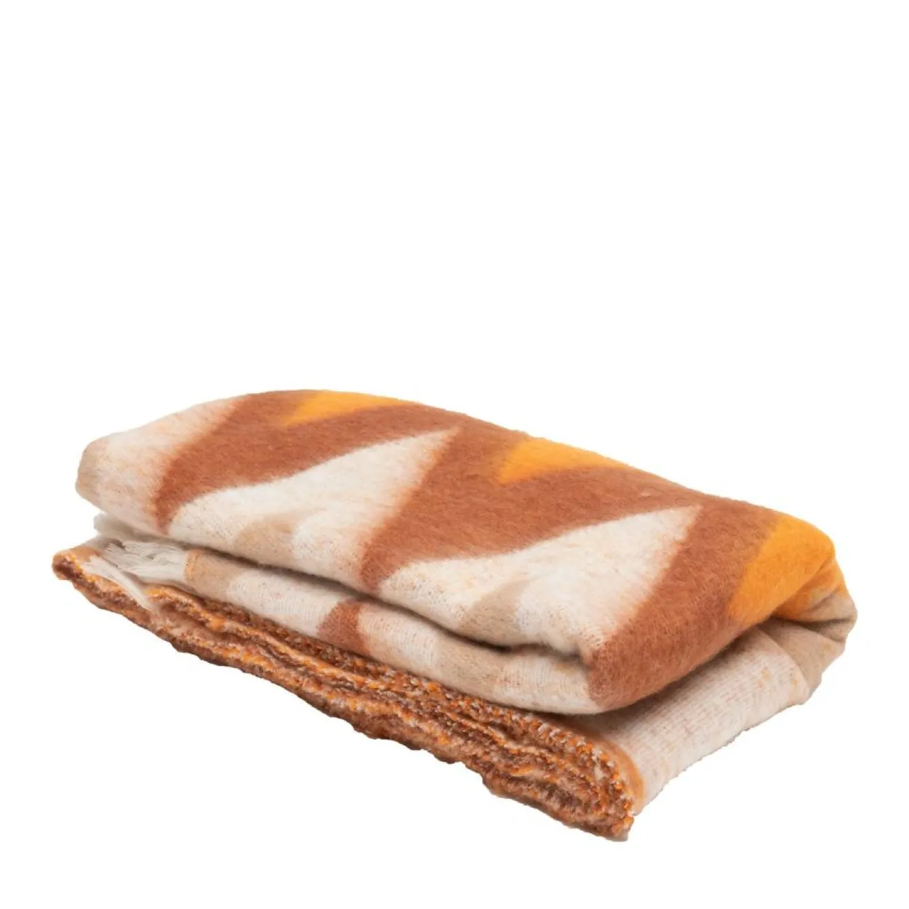 Clearance Bed and Philosophy Plaid en laine motif 70s orange 135x230cm