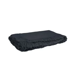 Bed and Philosophy Plaid en lin & coton finitions frangées noir 150x180cm