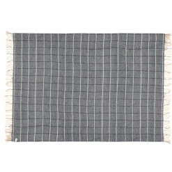 Bed and Philosophy Plaid en lin et coton bleu 135x200cm