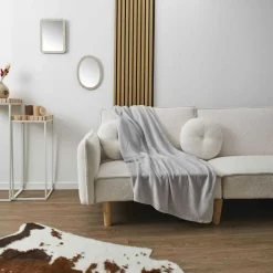 Home Deco Factory Plaid en Microfibre gris clair - 120x150 cm