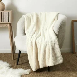 New Home Deco Factory Plaid fausse fourrure blanc - 120x150 cm