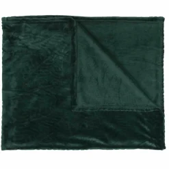 Home Deco Factory Plaid flanelle embossé vert sapin - 120x150 cm