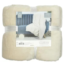 Home Deco Factory Plaid Flanelle Sherpa XXL beige - 140x200 cm