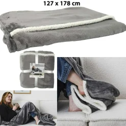 Sensly Plaid gris - 180x130 cm