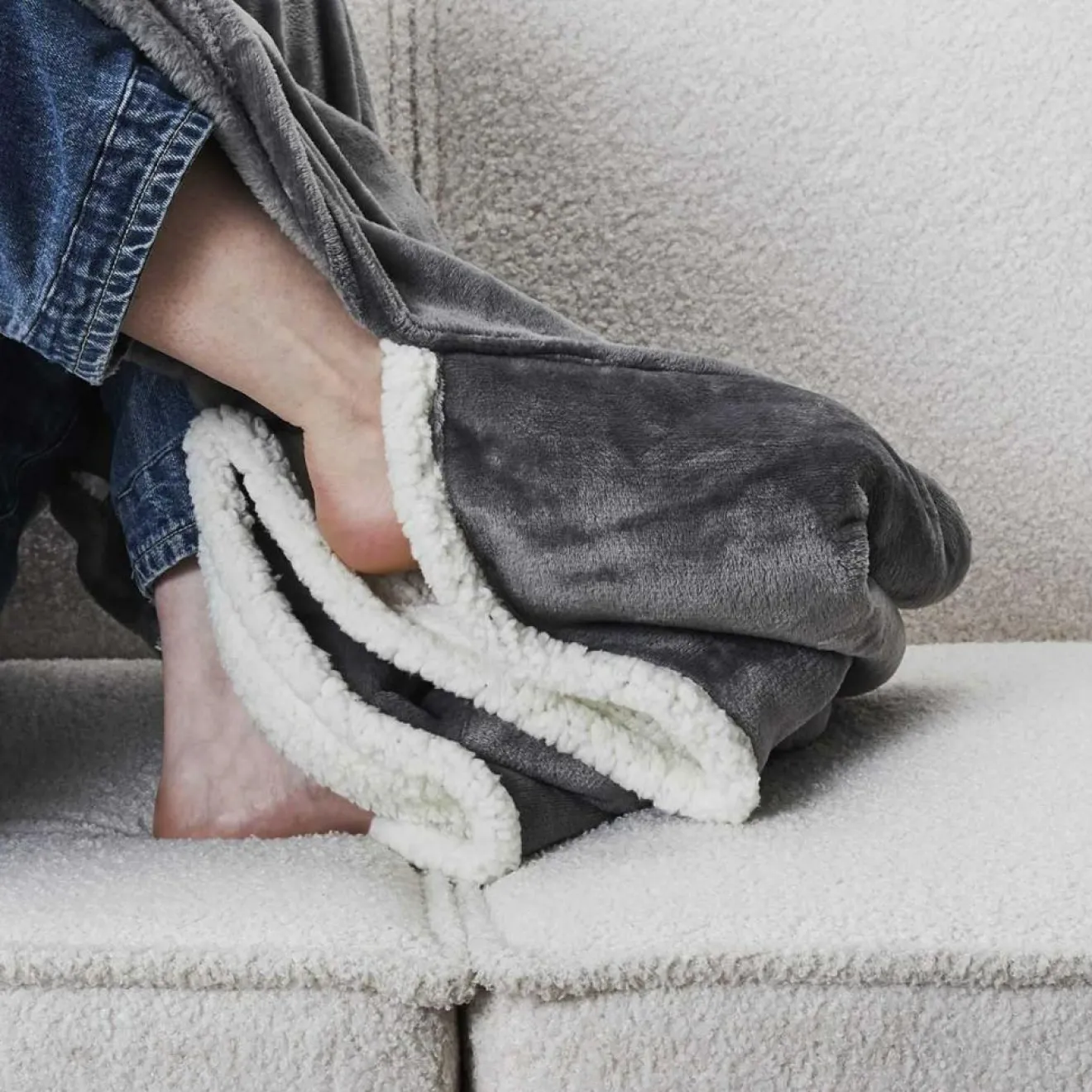 Sensly Plaid gris - 180x130 cm