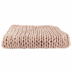 Best Home Deco Factory Plaid grosse maille chunky rose - 150x120 cm