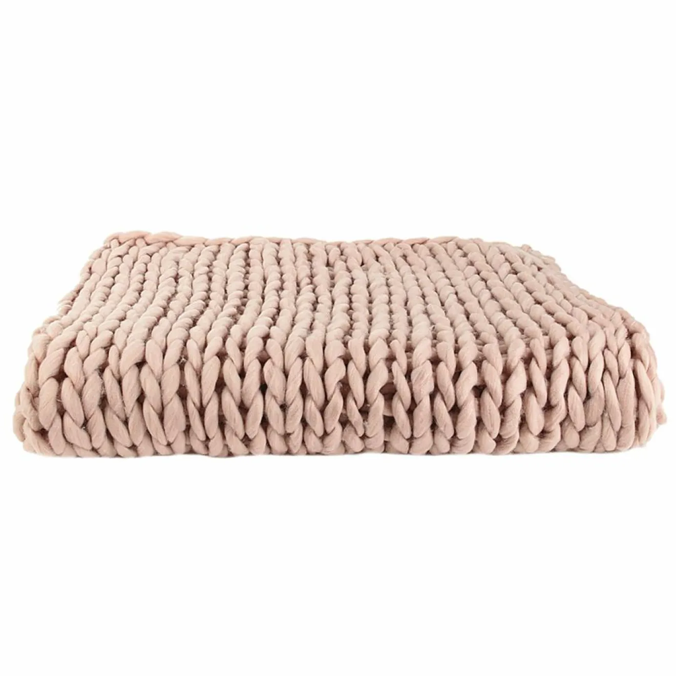 Best Home Deco Factory Plaid grosse maille chunky rose - 150x120 cm