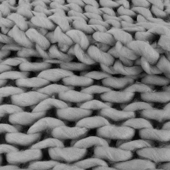 Home Deco Factory Plaid grosse maille Chunky gris - 150x120 cm