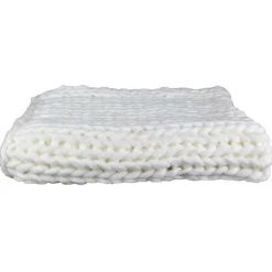 New Home Deco Factory Plaid grosse maille Chunky écru - 150x120 cm