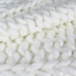 New Home Deco Factory Plaid grosse maille Chunky écru - 150x120 cm