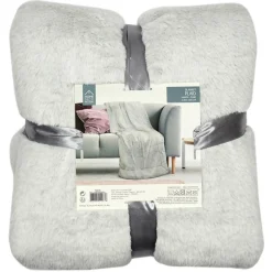 Outlet Home Deco Factory Plaid imitation fourrure XXL gris - 200x140 cm