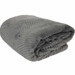 Home Deco Factory Plaid imitation fourrure sherpa gris - 140x200 cm