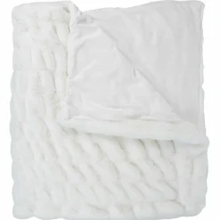 Home Deco Factory Plaid imitation fourrure luxury blanc - 140x200 cm