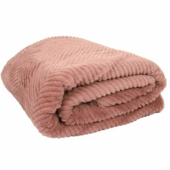 Hot Home Deco Factory Plaid imitation fourure et Sherpa rose - 140x200 cm
