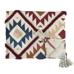 Home Deco Factory Plaid imprimé ethnique multicolore - 120x150 cm