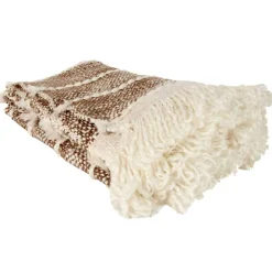 Home Deco Factory Plaid maille tressée marron - 120x2x150 cm