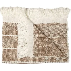 Home Deco Factory Plaid maille tressée marron - 120x2x150 cm