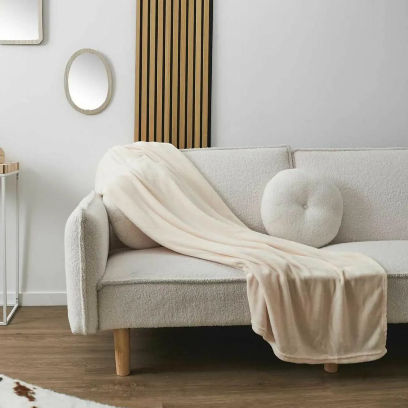 Home Deco Factory Plaid microfibre beige - 150x200 cm