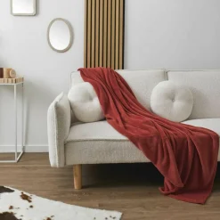 Hot Home Deco Factory Plaid microfibre rouge - 150x200 cm