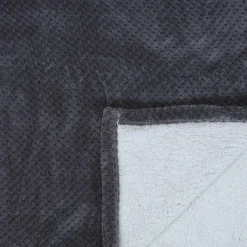 Best Home Deco Factory Plaid nid d'abeille Sherpa XXL gris foncé - 180x220 cm