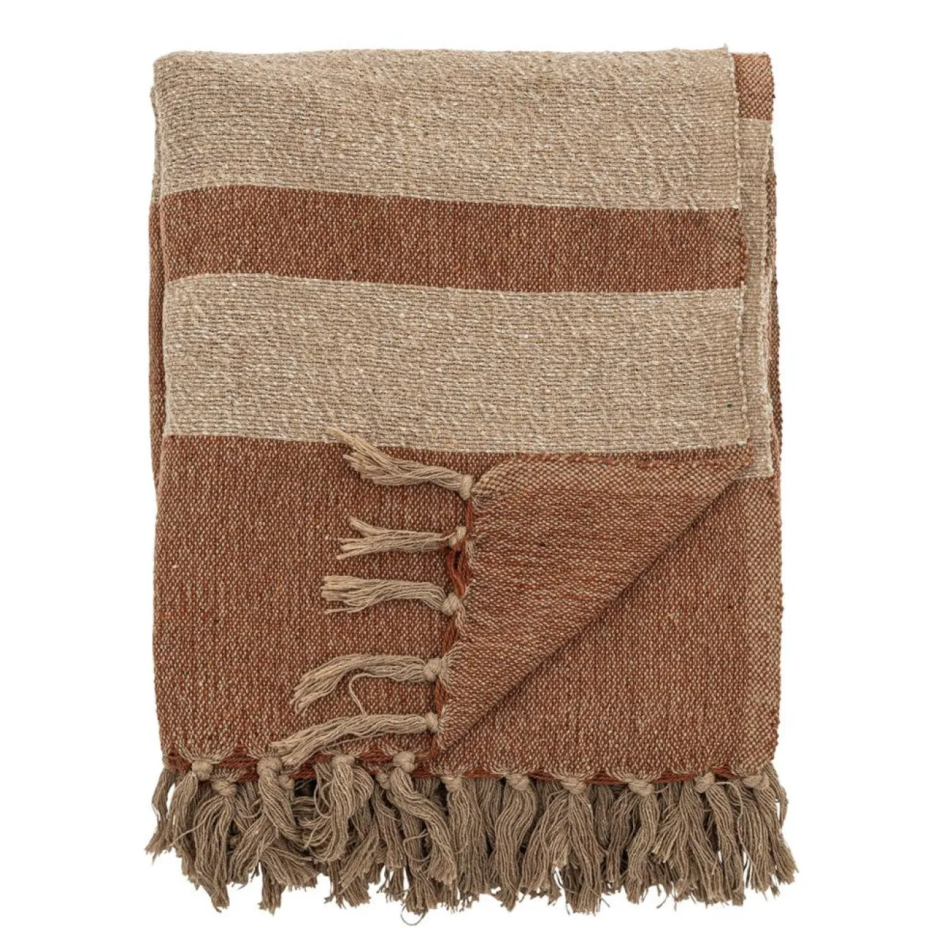 Bloomingville Plaid Temi marron - L.160xW.130 cm